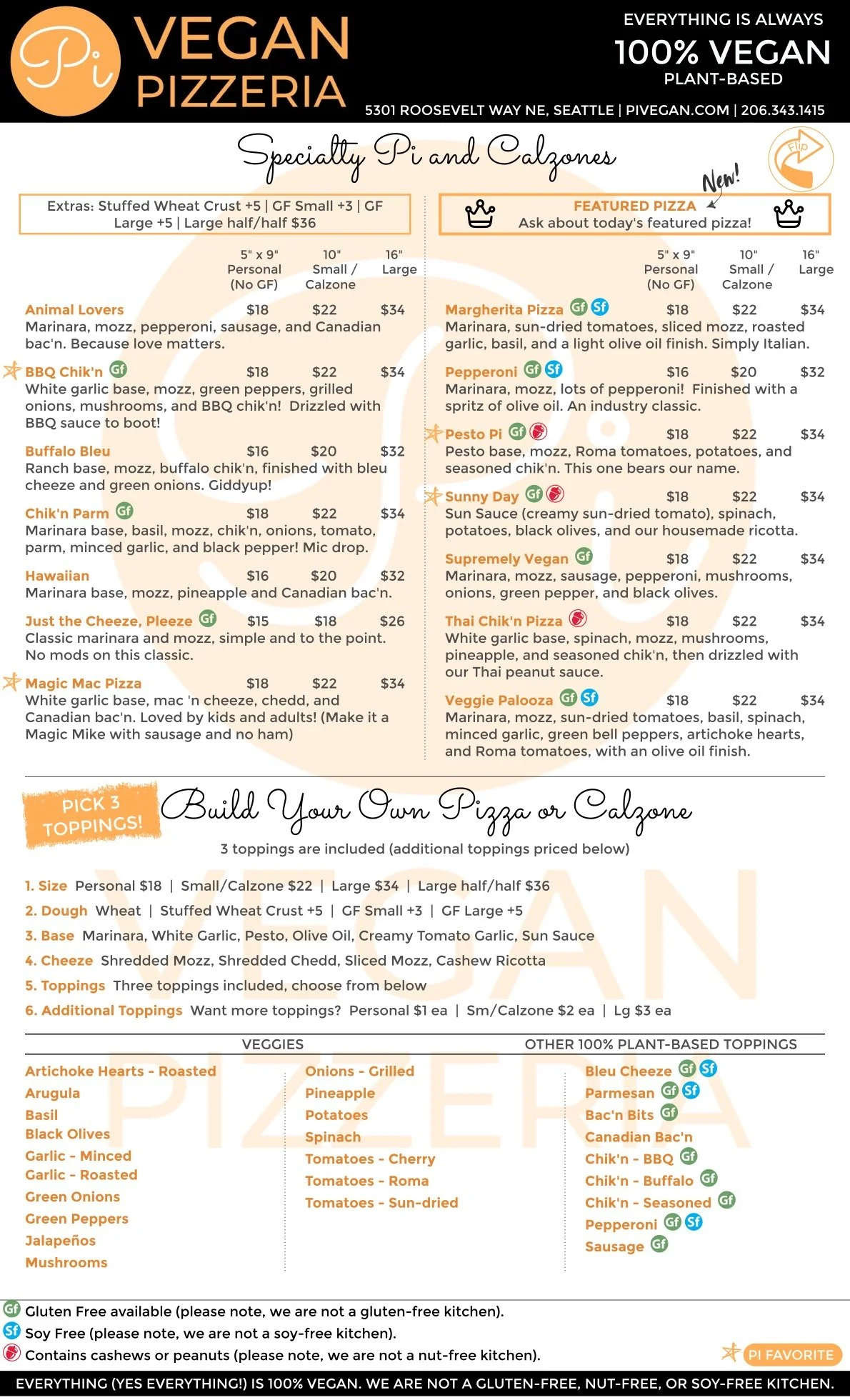 Menu — Vegan Pizza Pi